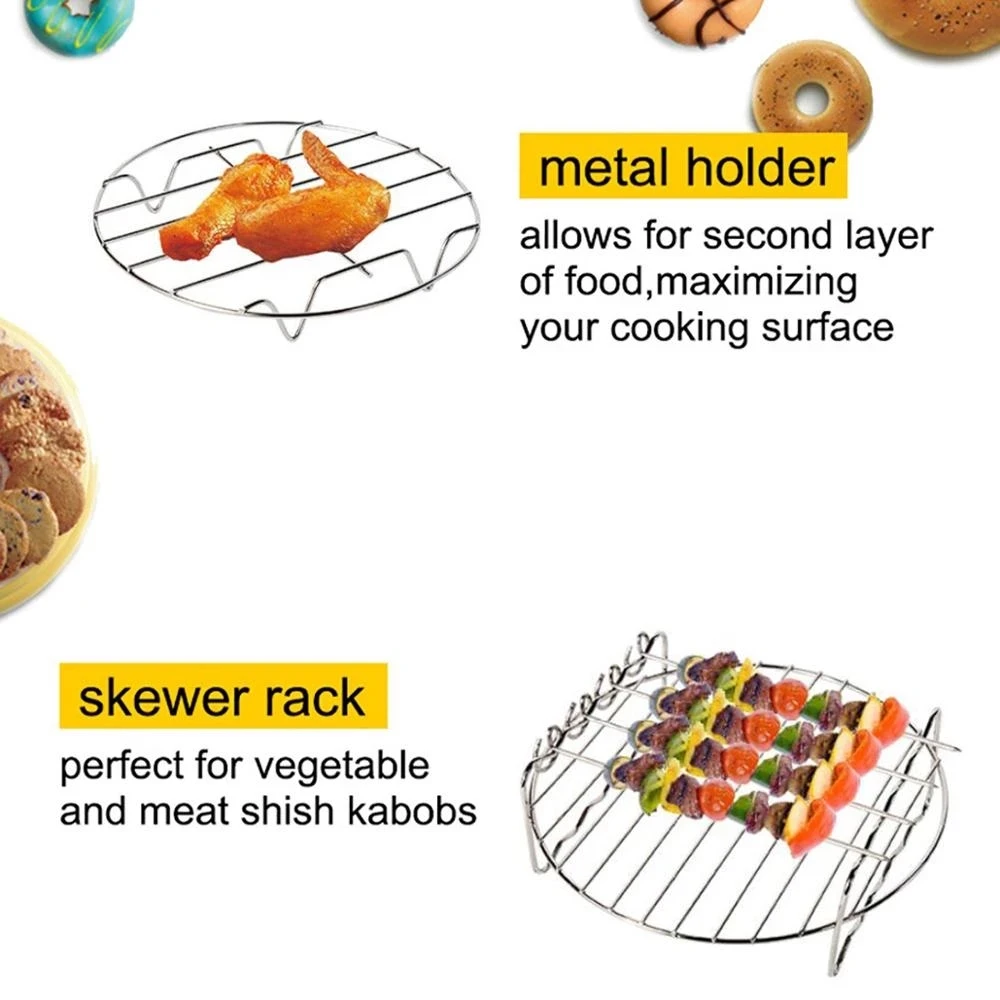 4 Pcs Air Fryer Accessories 6 Inch Fit for Airfryer 2.3-3.2QT Baking Basket  Pizza