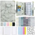 A6 Budget Marble Patterned Leather PU Notebook Binder, Used for Bookkeeping, Saving Money, Family Gifts preview-1