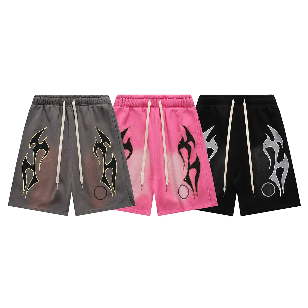 New Hellstar Couple Cotton Shorts Short Pants Daily Casual Pink Loose Sweatpants Y2K Summer style Shorts Pants-animated-img
