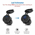 Fast Charger QC3.0 USB Charging Socket for 12V 24V Car USB Outlet Waterproof Charger Socket with Voltage Display Voltmeter preview-1