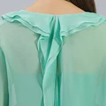 Trumpeted Long-sleeved Ruffled Peach Heart Tie Azure Loose Women Shirts Georgette Silk Sunscreen Cardigan Womens Tops WY057 preview-5