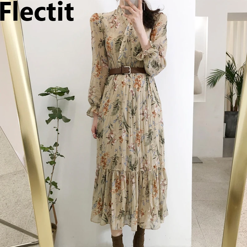 Flectit Vintage Women Floral Dress With 