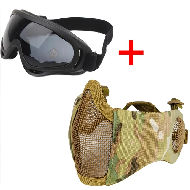 ONETIGRIS Tactical Foldable Mesh Mask XStorm Airsoft Mask & Patch