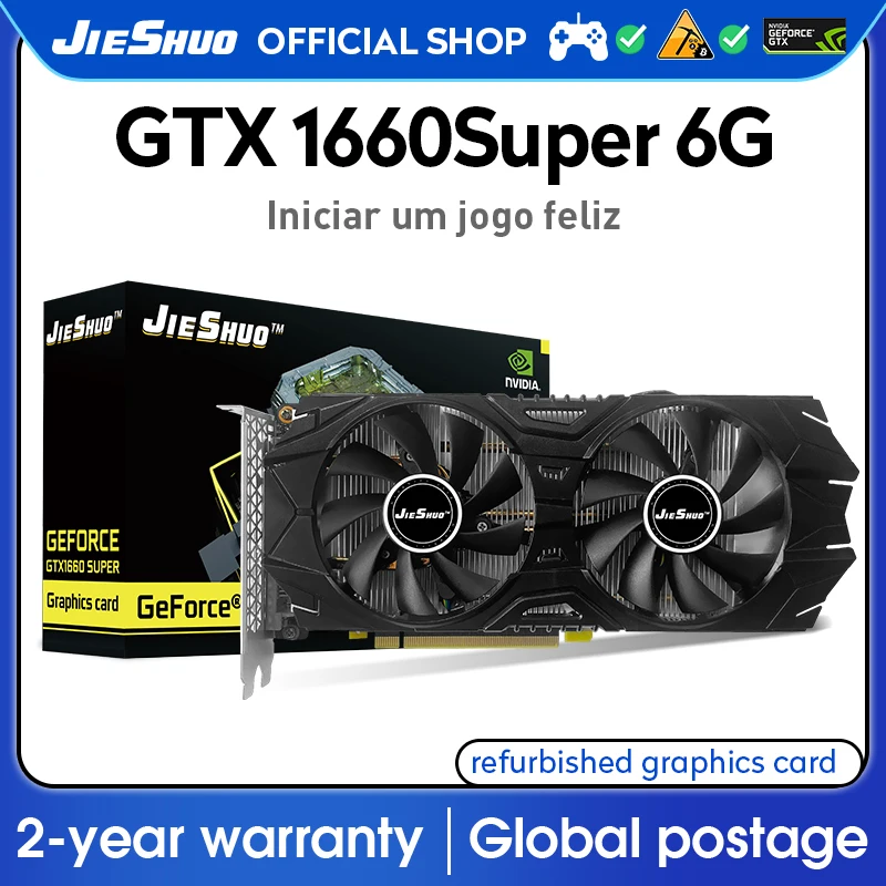 JIESHUO GTX1660 super 6gb gaming Graphics card nvidia gtx 1660 super 6gb Video gtx1660S 1660S graphics card gpu GTX 1660s gaming-animated-img