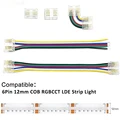 6 Pin RGBCCT COB LED Strip Light Connector Quick Wire Connectors Welding-Free for 12mm PCB FCOB LED Tape Solderless Jointor preview-1