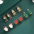 5 Pairs/Set Christmas Ear Clip Earrings For Women Zircon Xmas Tree Santa Claus Snowflake Ear Bone Clip Earring Party Jewelry preview-2