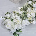 Artificial Flower Runner Wedding Decoration Floral Backdrop Arrangement Party Props Table Flower Runner Event Party Floral Decor preview-4