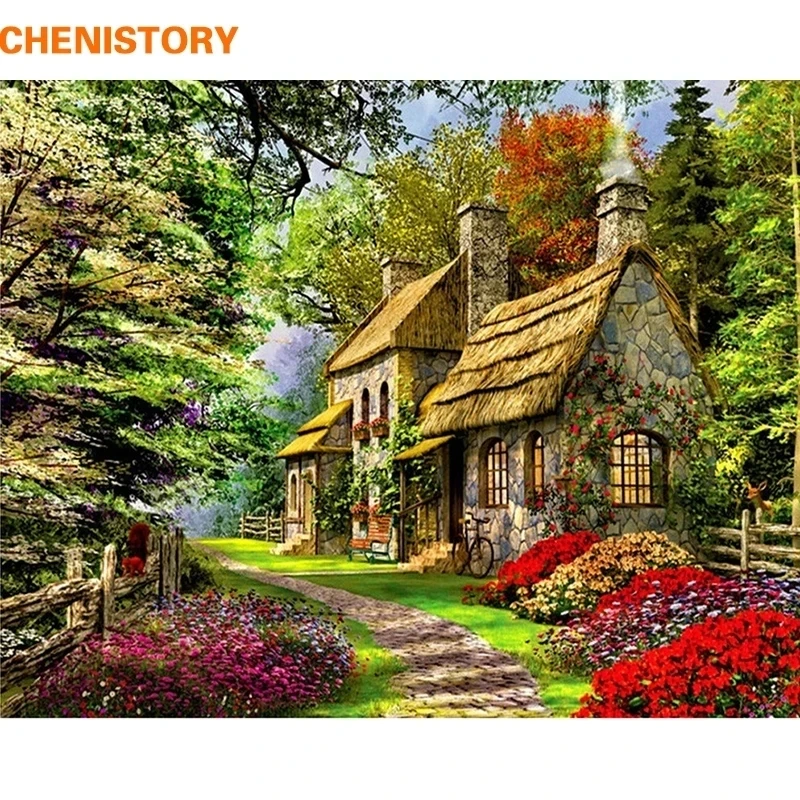 CHENISTORY Frameless Rural Landscape DIY Painting By Numbers Acrtylic Handpainted Oil Painting For Home Decor 40x50cm Artwork-animated-img