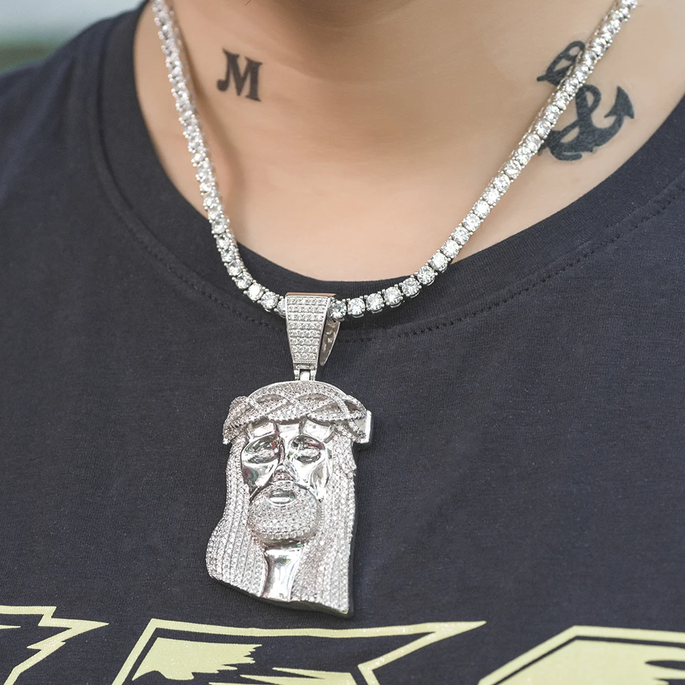 Iced Out Big Jesus Piece Necklace Hip 