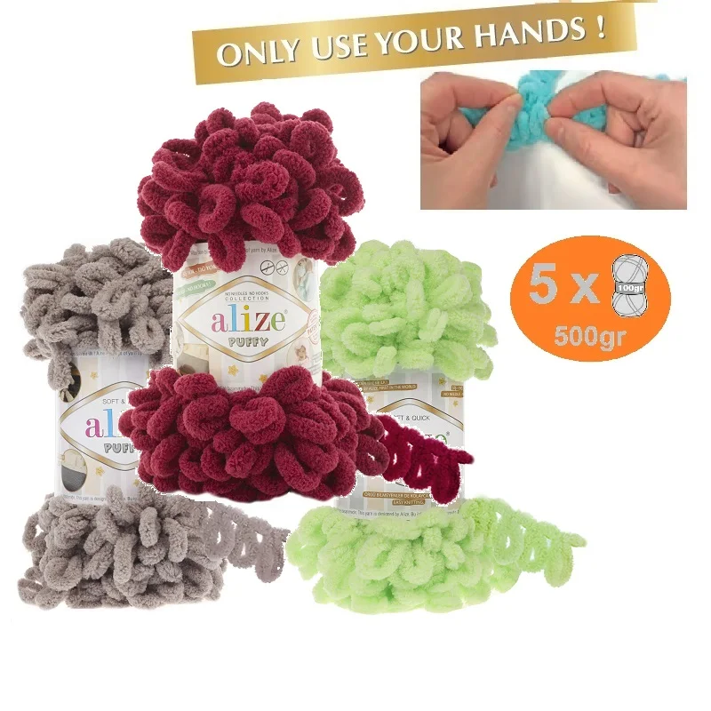 Alize Puffy Yarn 5x100gr Finger Loop 