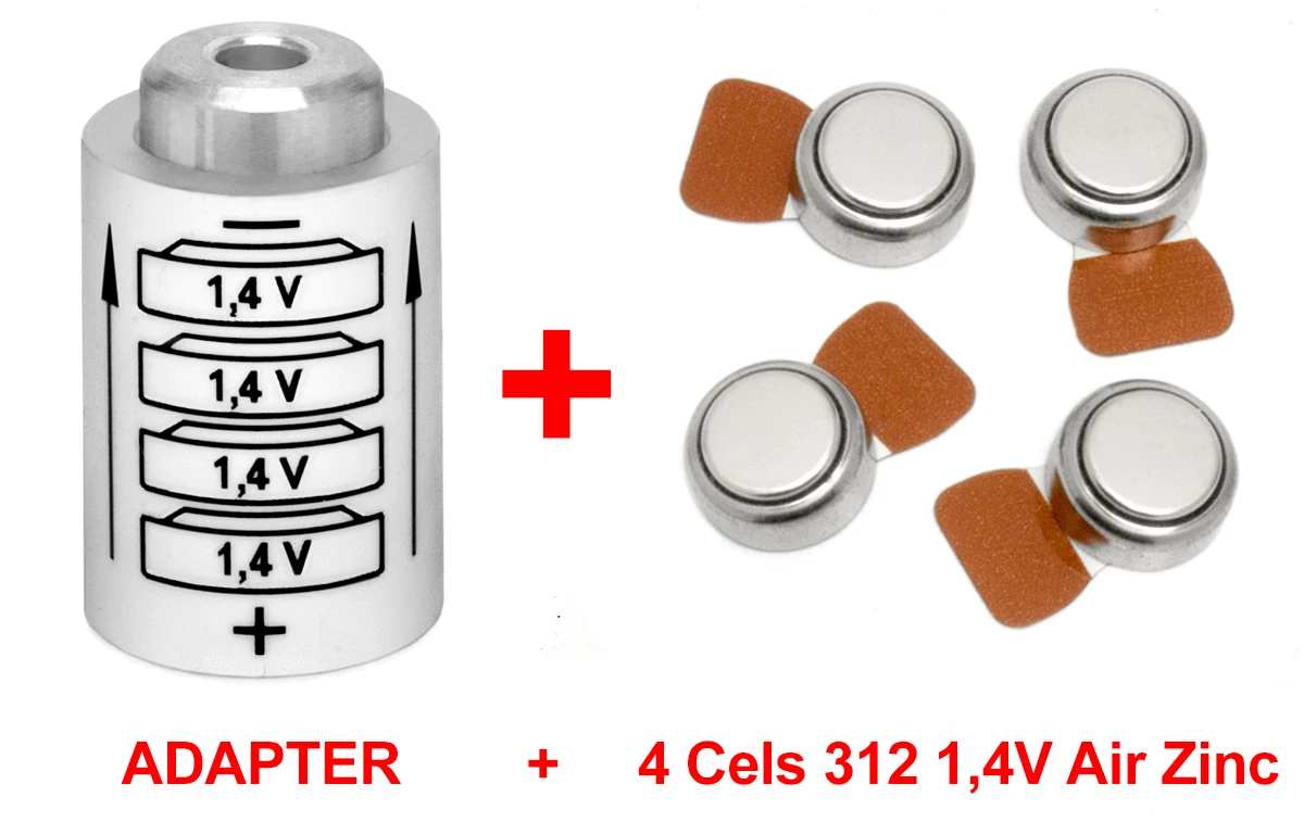 Adapter + 4 AA (1,4V) batteries for MINOX 35 (GT, PE, PL, EL, GL, AL), MINOX (C, EC, ECX, LX,