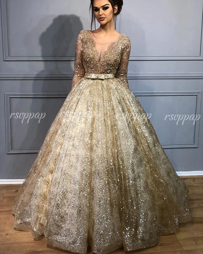 long sleeve elegant gowns