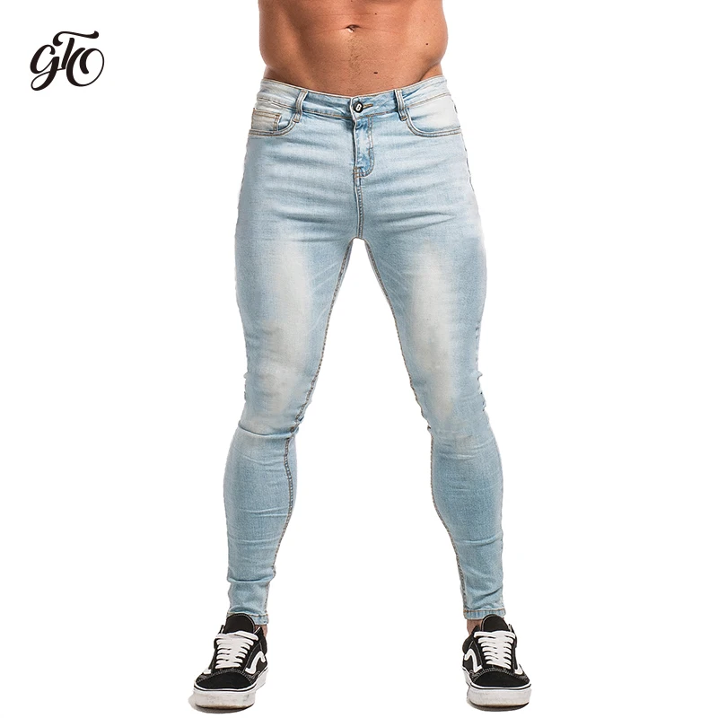 light blue stretch jeans