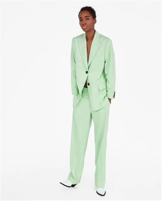 Mint Slim Fit Women Pantsuit Jacket 