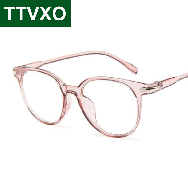 pink clear glasses frame