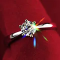 New large simulated Crystal Rings women sliver color Engagement alliance USA size preview-2