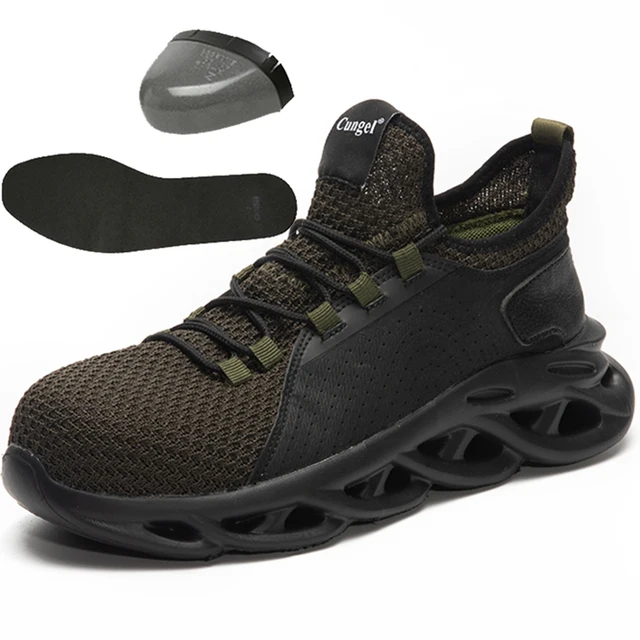 Cungel Mens Steel Toe Work Safety Shoes 
