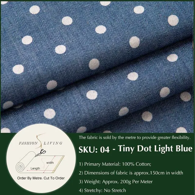Tiny Polka Dot Indigo Blue White Star 