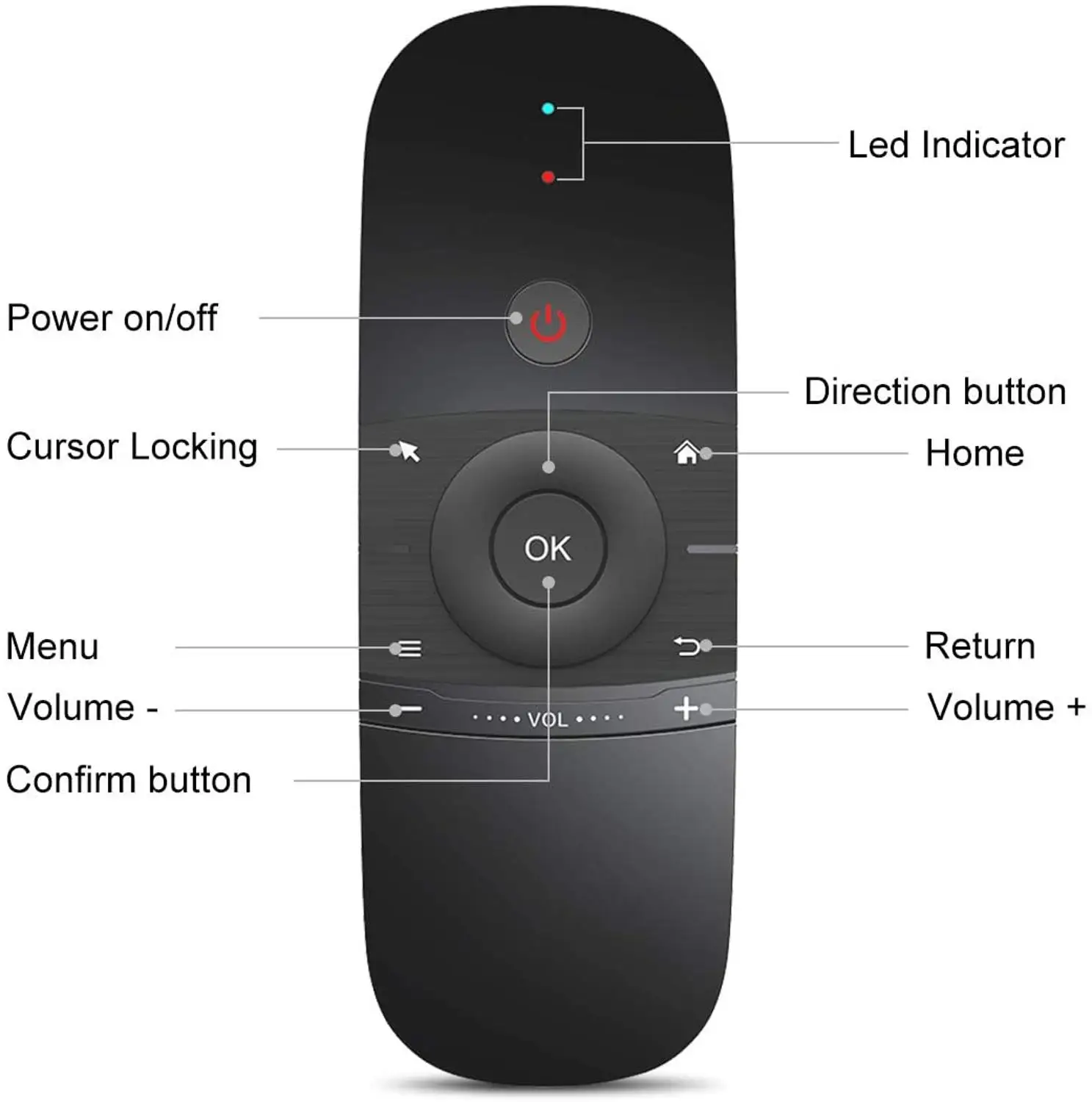 wireless smart remote air mouse and keyboard