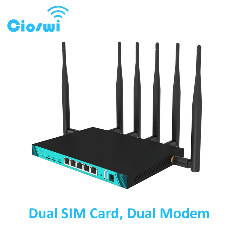 Купить Сети Cioswi WG1602 Gigabit Router Dual SIM Card MultiMode Intelligent 1200M 4G LTE